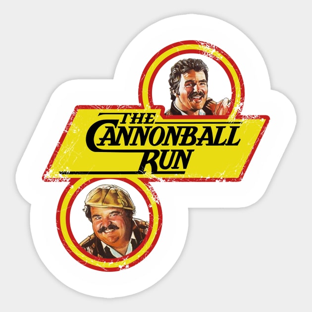 THE CANNONBALL RUN (Distressed) Sticker by GreenPickleJar